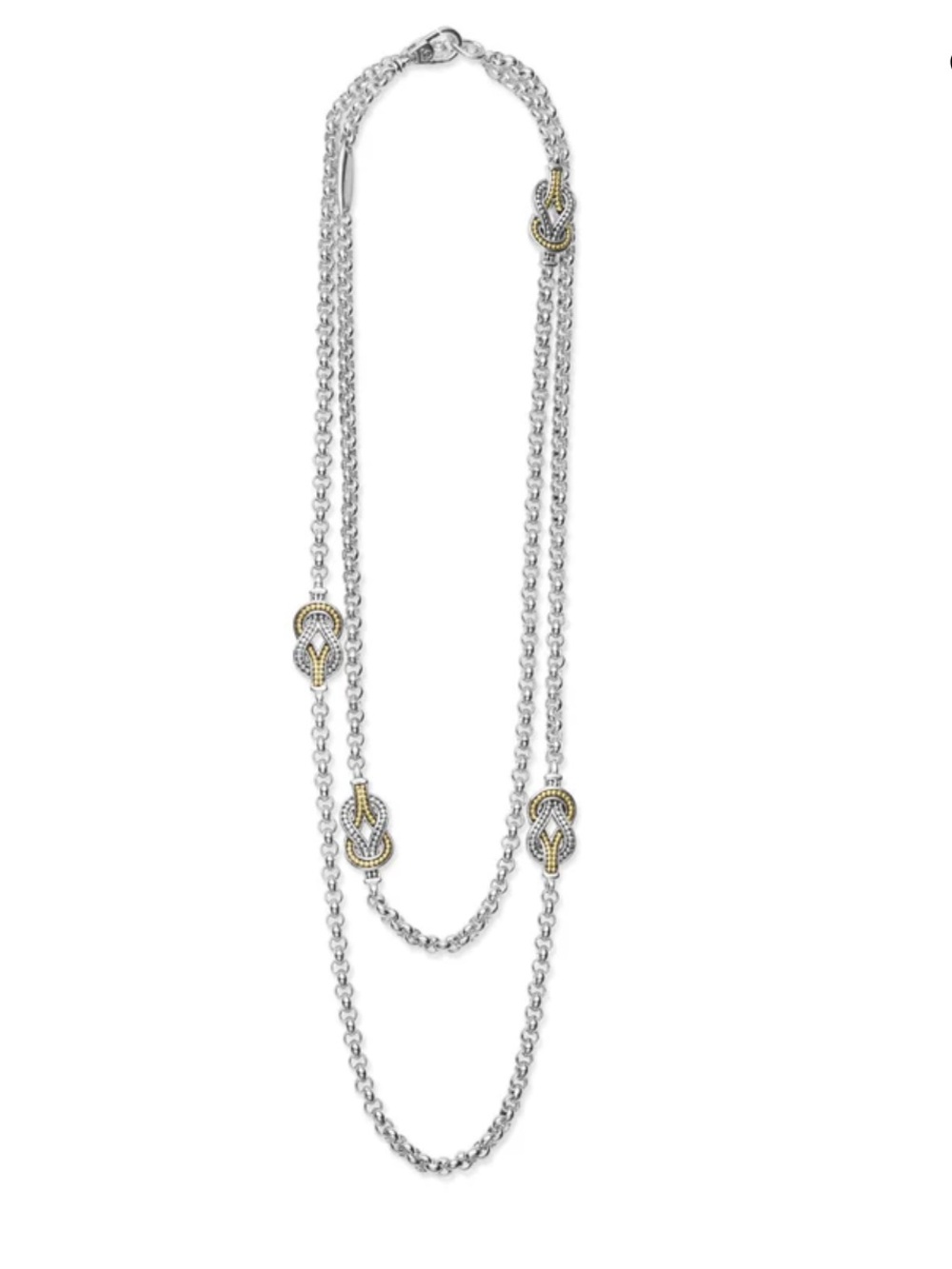 Four Station Two-Tone Knot Necklace from Lagos